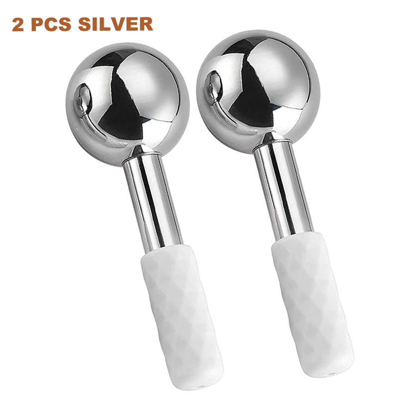Facial Ice Globes Cold Hot Stainless Steel Facial Roller Skin Beauty Spa Cooling Globe Massage Ball Face Care Cryo Freeze Stick