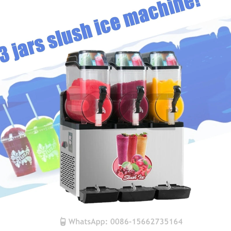 Factory Outlet Ice Cream Slush Machine Margarita Slush Maker 3 Tanks Commercial Slush Making Machine