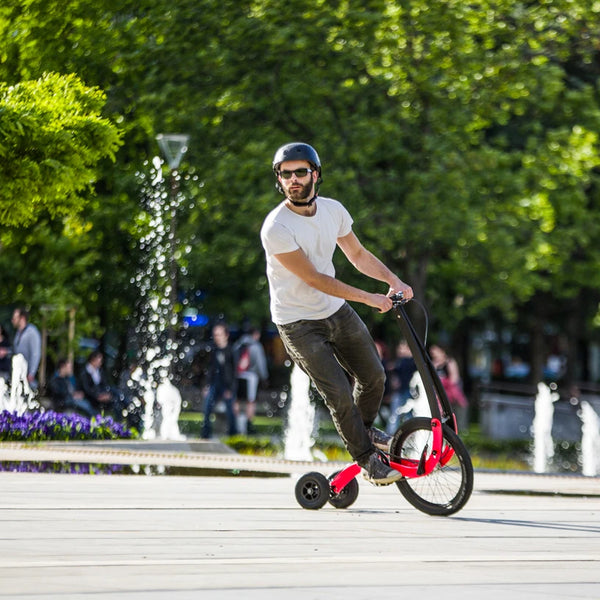 Katlanabilir 20 İnç Egzersiz Yarım Bisiklet Bisiklet Standı Üç Tekerlekli Sürüş Fitness Scooter