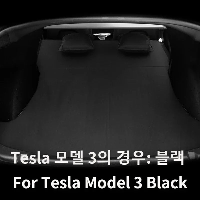 For Tesla Model 3 Model Y 2017-2024 Inflatable Air Mattress Outdoor Camping Inflatable Special Suede Fabric Car Travel Bed