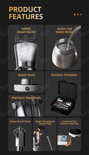 AK-74 Su Buharı Ayırıcılı Süt Köpürtücü Köpürtme Sürahisi Paslanmaz Çelik Kuru Buhar Süt Buharlayıcı