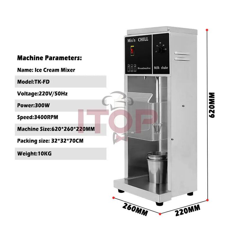 Flurry Ice Cream Blender Maker DIY Various Favors Flurry Ice Cream Mixer Milk Shake Speed Adjust Mixer Machine 110V 220V