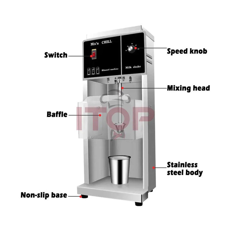 Flurry Ice Cream Blender Maker DIY Various Favors Flurry Ice Cream Mixer Milk Shake Speed Adjust Mixer Machine 110V 220V