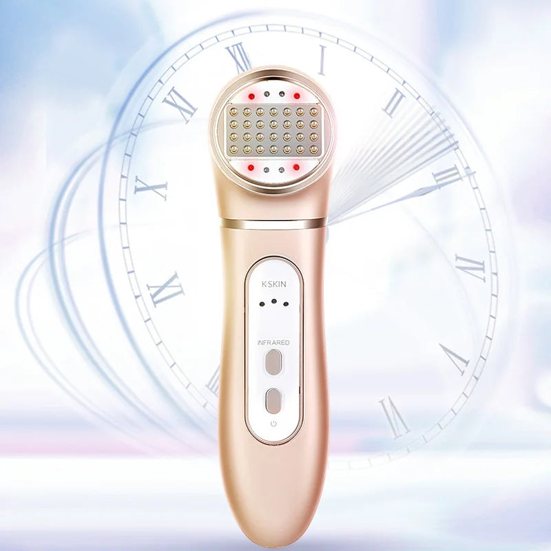 Dispositivo de beleza térmico maggie rf dourado 24k, contas de massagem multiponto, instrumento de beleza de rádio micro-corrente