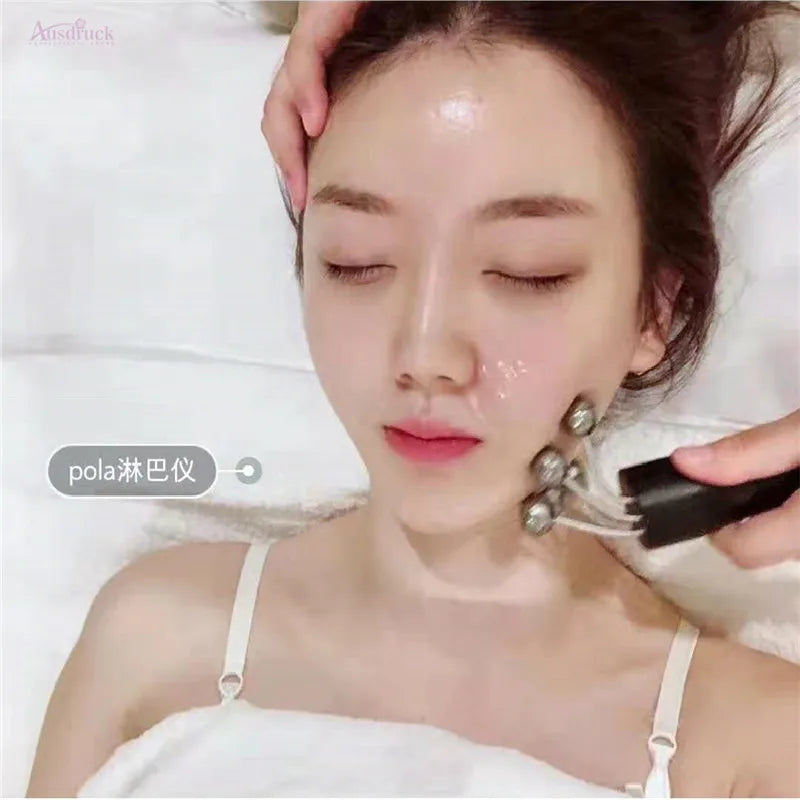 Rimpulura japn rolo mágico levantamento da pele remoção de rugas v rosto clareamento apertar máquina de beleza microcorrente dispositivos de massagem facial