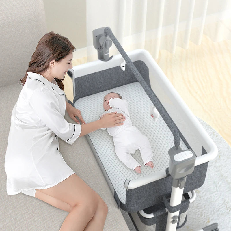 Baby-Schlafbett, elektrische Wiege, Schaukelbett, Beistellbett für Neugeborene, Baby-Nachtbett, Schlaf-Stubenwagen