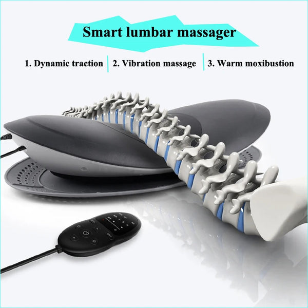 Lumbal ryggrad Massager Nacke Lumbar Traction Multifunktionell Uppblåsbar Varm Kompress Vibration Lufttryck Midja Massager Varm