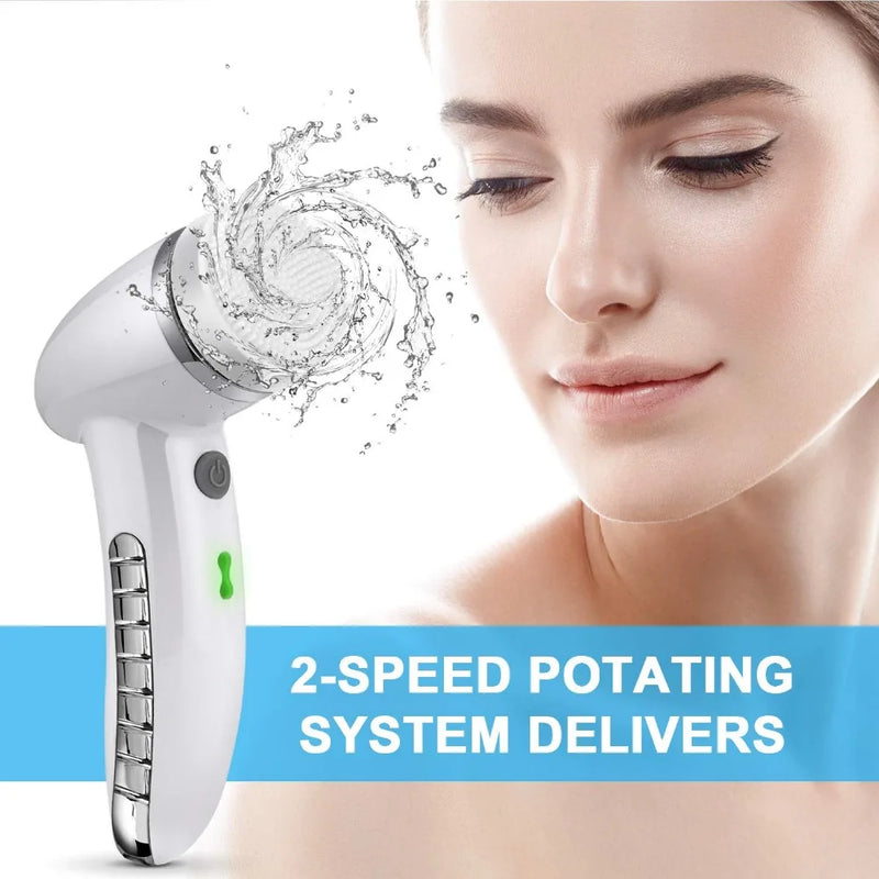 4 In 1 Nisa Elettriku 100% Safe Aħsel Facial Cleansing Brush IPX6 USB Female Electric Face Cleaning Apparat Nu Face Skin Care