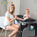 Cama de bebê portátil com mesa de fraldas multifuncional cama recém-nascido crianças berço balancim para 0-6 anos de idade berço da criança