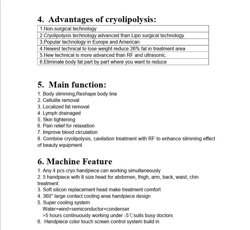 Dispositivo de crioterapia para eliminar la celulitis Máquina de adelgazamiento por criolipólisis 360°