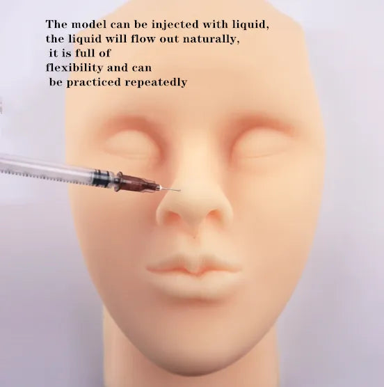 Modelo de cabeça humana micromodelada, simulação de silicone, injeção facial, sutura, kit de almofada de pele, manequim