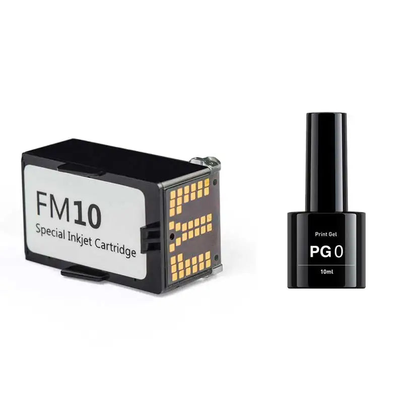 Cartucho de tinta HD FM10 para impresora de uñas O'2NAILS M1, H1 y Gel de impresora PG4 PG0 NM, conjunto de combinación de Gel Base de máscara de uñas superior