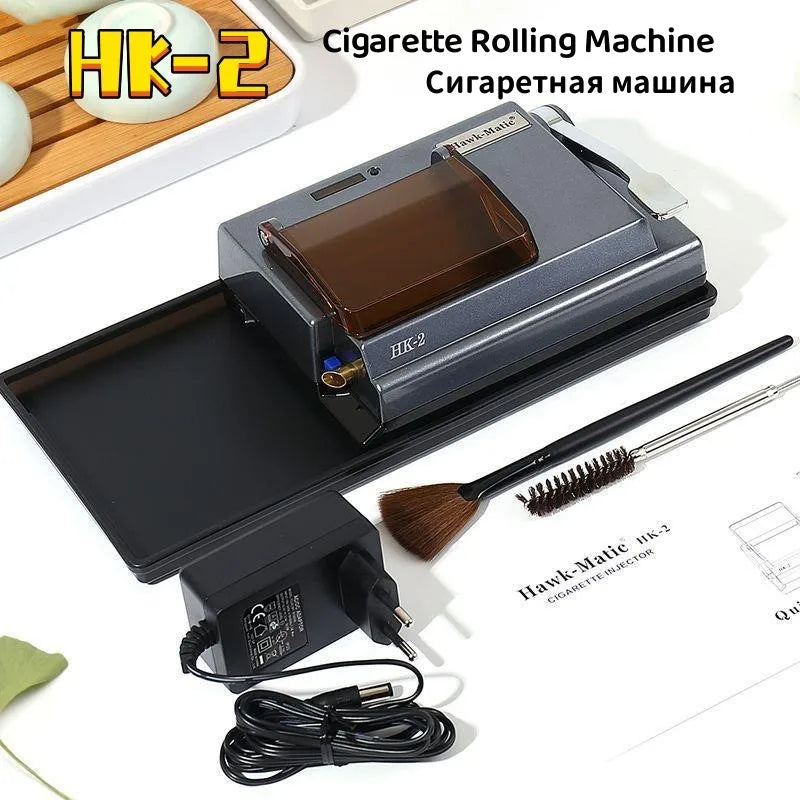 Machine de remplissage de tabac électrique HK-2 avec plateau de roulement Tube à fumée 5,5/6,5/8 mm Injecteur de cigarettes entièrement automatique