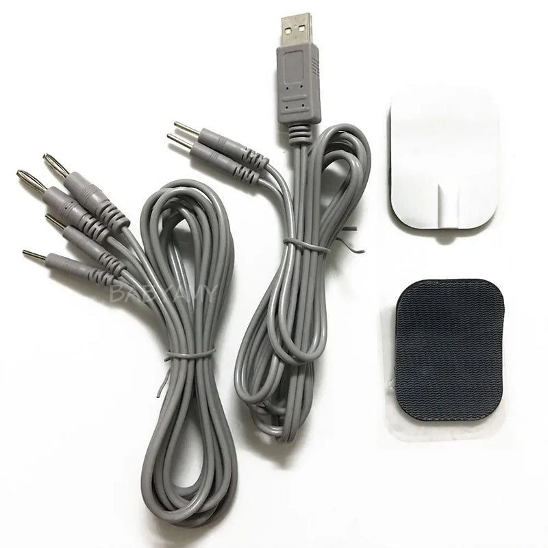 Accessori Haihua Spina a banana USB da 1 a 2 Elettrodi conduttivi Elettrodi sicuri in gel di silicone 6x4,5 cm