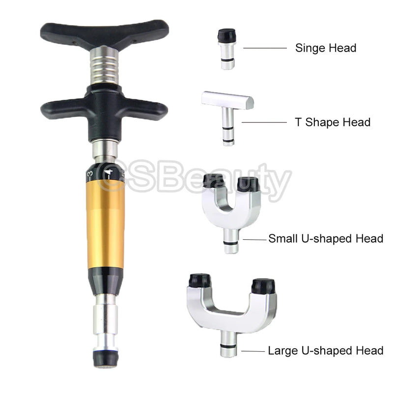 Chiropractic Adjustment Tool Spine 6 Levels 4 Heads Therapy Adjust Vertebration Tools Massager Manual Gun Set