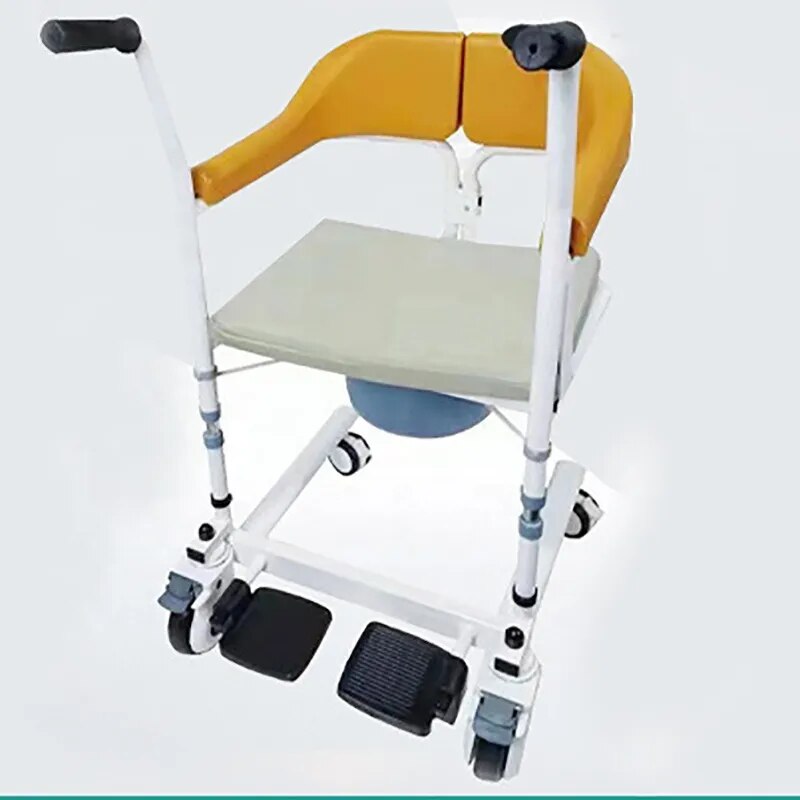 Cadeira de transferência para cuidados domiciliares com altura ajustável para idosos com inconvenientes