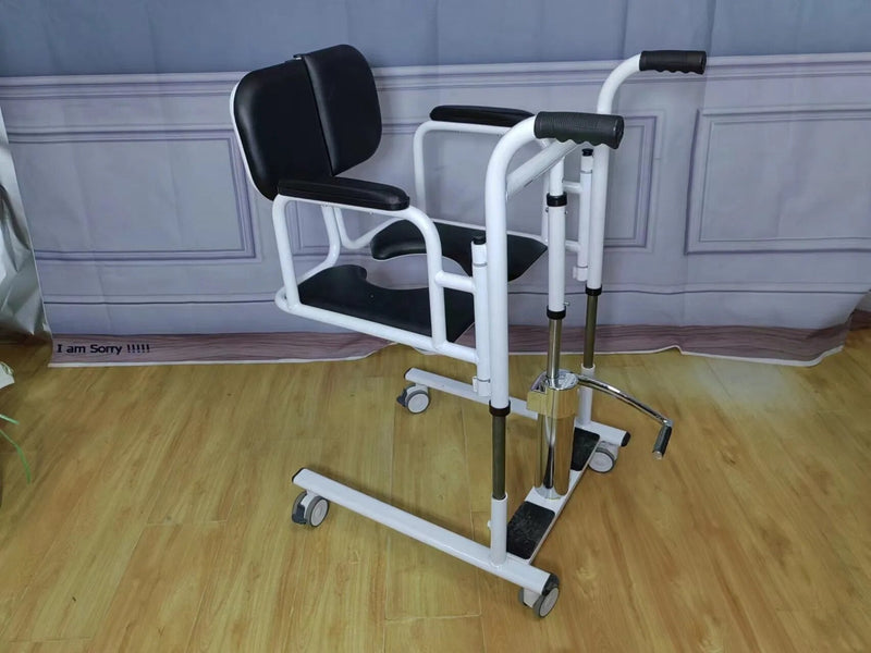כיסא העברת טיפול ביתי מתכוונן לגובה עבור קשישים עם אי נוחות