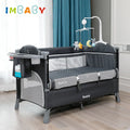 Portable Baby Bed with Diaper Table Multifunctional Newborn Bed Kids Cradle Rocker Baby Crib for 0-6 years Old Child Crib