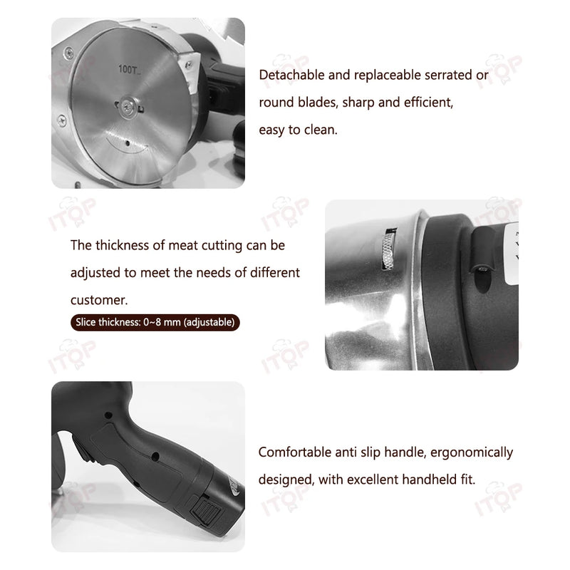Электрический ломтерезка для кебаба, ломтерезка для шаурмы, ломтерезка для мяса, гироскоп, беспроводной ломтерезка для мяса с аккумулятором