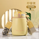 1000ml Insulation Cup Ladies Large Capacity Water Cup Children's Straw Net Red Pot Belly Cup Stainless Steel Water Bottle with Straw