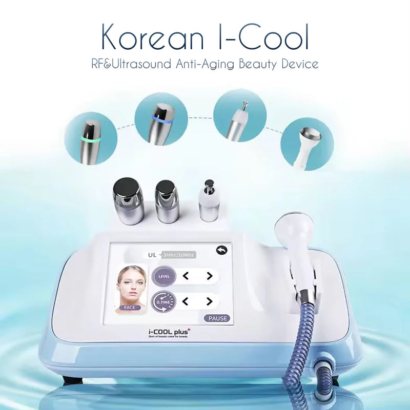 Koreanisches i-Cool Plus Ultraschall-Facelift-Schönheitsgerät, tiefe Schicht, Anti-Aging, Faltenentfernung, Hautstraffung, Multifunktionsgerät