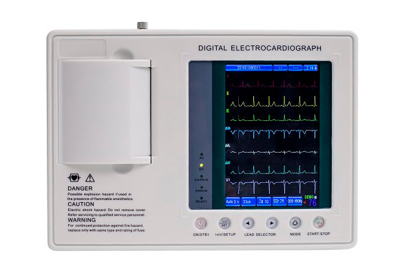 Portable Digital Electrocardiograph 7 inch 3 Channel ECG Machine MK-1203C