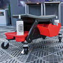 Tabouret de mécanicien d'une capacité de 300 lb, tabouret de garage, cadeau pour homme, siège de mécanicien roulant robuste, avec trois plateaux à outils coulissants