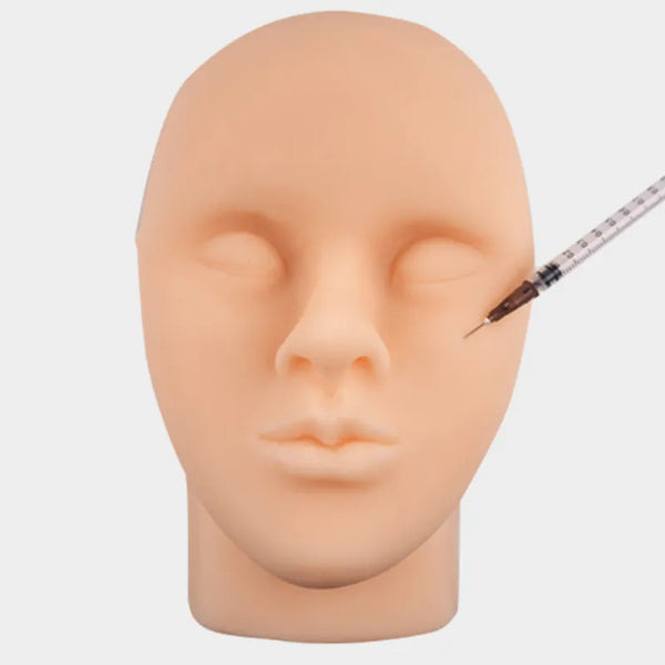 Micromodelo de cabeza humana, simulación de silicona, inyección Facial, sutura, almohadilla para la piel, Kit simulado