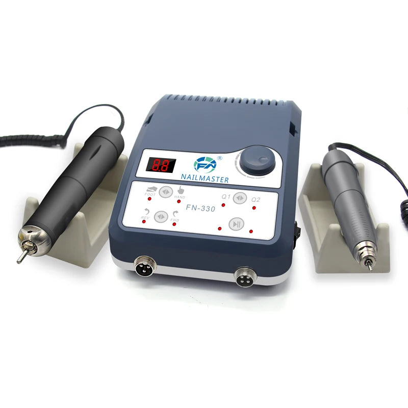 Equipamento de micromotor de alta rotação 90000 rpm Nail Master Máquina de polimento de joias Duas peças de mão para polir madeira e pedra 150 W FN330