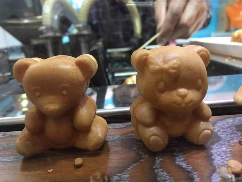 מכונת וופל מיני בצורת דוב קטן תבנית וופל מצוירת להכנת דוב טאיאקי