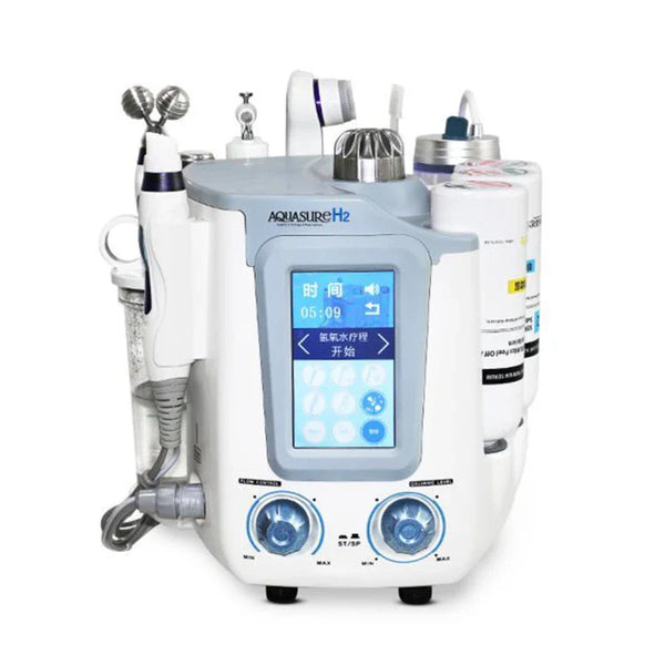 6 In 1 Pembersih Wajah Mendalam Aquasure H2 Device H2o2 Water Oxygen Peeling Dermabrasion Cleaning Machine