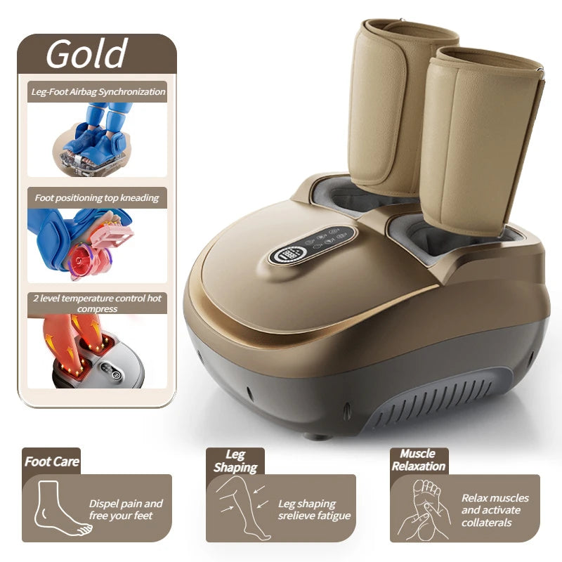 Machine électrique multifonctionnelle de Massage des pieds, rouleau chauffant, pétrissage, Airbag 8D, compresse, masseur de pieds et de mollets, cadeau de soins de santé