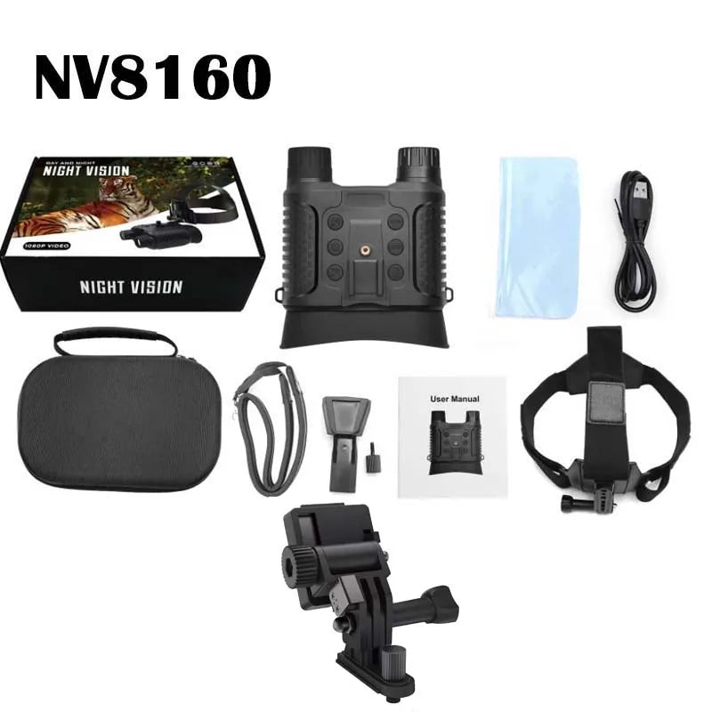 NV8160 Éjszakai látótávcső 1080P NV8000 Digitális infravörös vadászteleszkóp sisakrögzítő adapterekkel