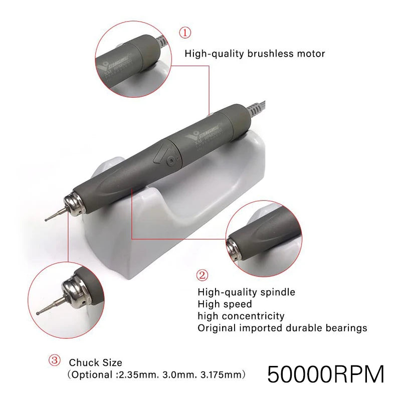 Broca de unha 50000rpm Podologia Micromotor Lixa de unha eletrônica Brocas para unhas de acrílico Unhas de gel Manicure Pedicure Ferramentas G800 XM