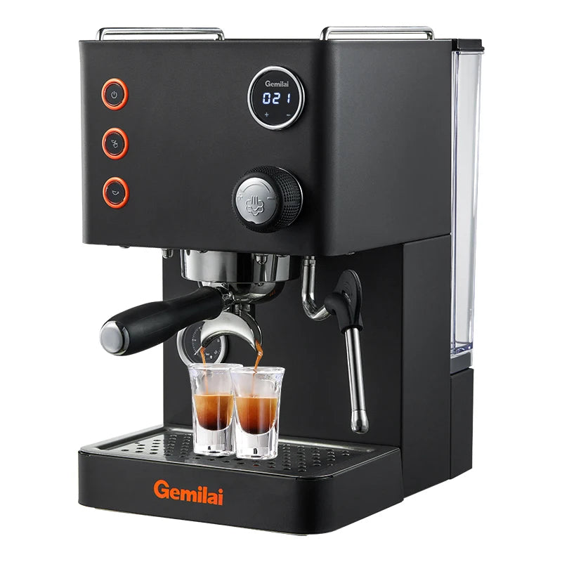 Gemilai CRM3007L Mewah 2 Dalam 1 Dengan Pembuat Susu Mesin Pembuat Kopi Espresso Latte Cappuccino Profesional Kecil