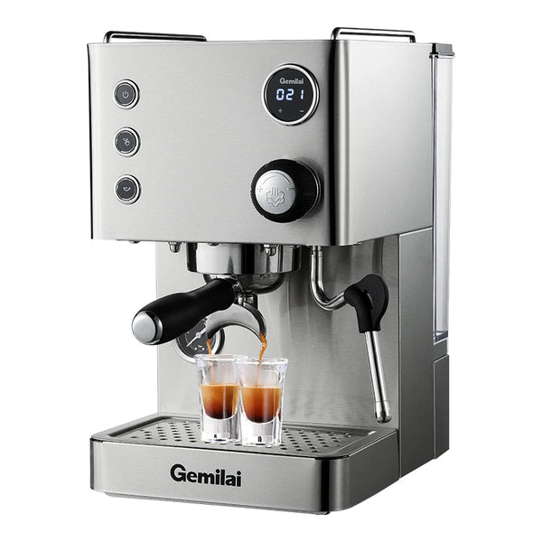 Gemilai CRM3007L Luxo 2 em 1 com batedor de leite pequeno profissional latte cappuccino máquina de café expresso