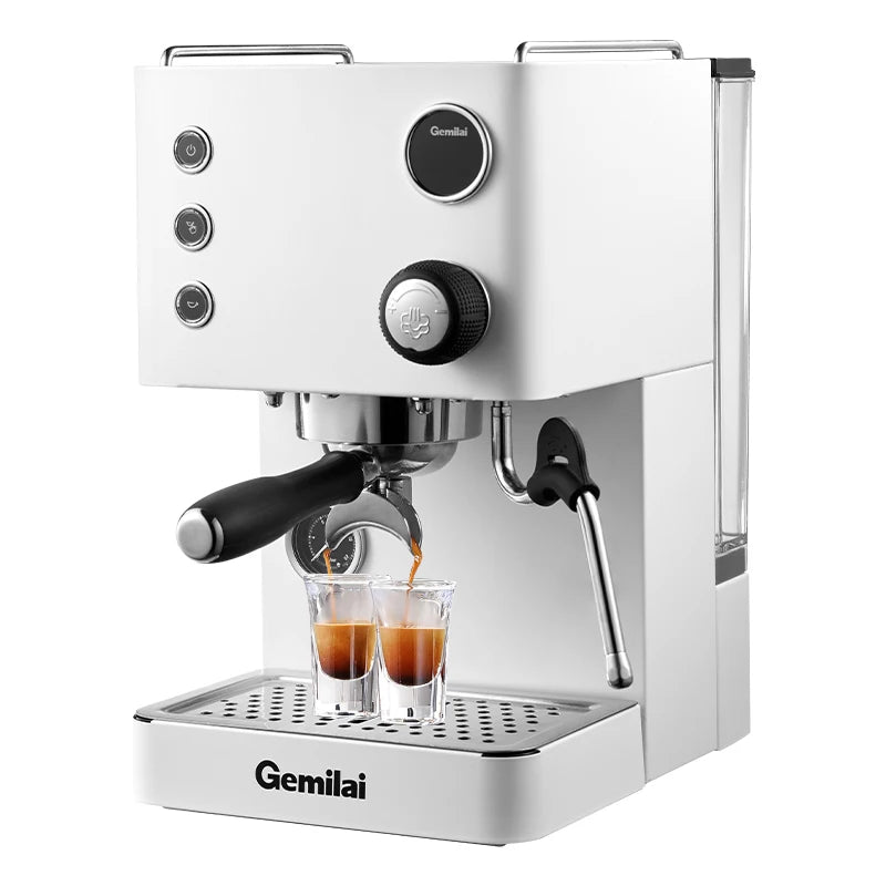 Gemilai CRM3007L Lusso 2 in 1 con montalatte Piccola macchina professionale per caffè espresso Latte Cappuccino