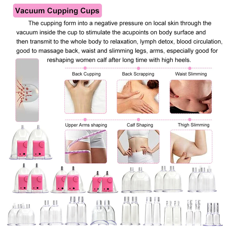 Newest Breast Enlargement Vacuum Therapy Machine Buttock Massager Hip Lifting Body Slimming   Lymphatic Drainage Cupping Tools