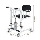 Fauteuil de transfert pliable hydraulique MKR avec toilettes et douche pour personnes âgées handicapées et rééducation.