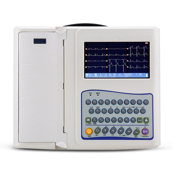 ECG-R3312 12 Channel ECG Machine with Automatic Analysis, 7-inch Color Display, and Portable 8-Hour Battery Life for Accurate Cardiac Monitoring