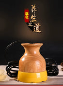 Electric Han Moxibustion Therapy Oak Wood Gua Sha Ceramic Energy Cup Magnetic Wellness Massage Tool