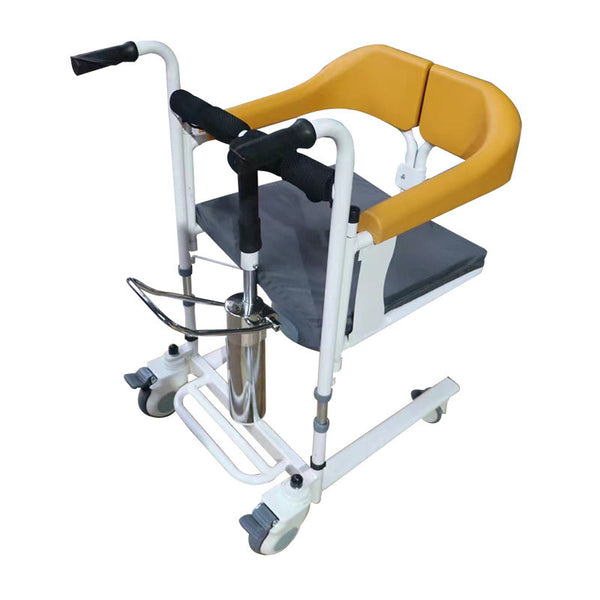 Cadeira de transferência para cuidados domiciliares com altura ajustável para idosos com inconvenientes
