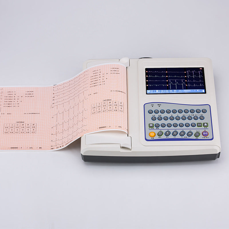 ECG-R3312 12-kanaals ECG-apparaat met automatische analyse, 7-inch kleurenscherm en draagbare batterij met een levensduur van 8 uur voor nauwkeurige hartbewaking