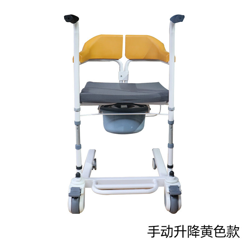 불편한 노인을 위해 높이 조절이 가능한 홈케어 이동의자