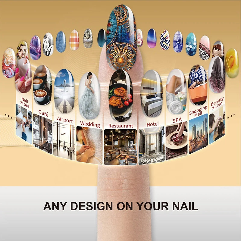 O'2NAILS Desktop Nail Printer X12.5 Wall Hanging Design Magni tal-Istampar tad-dwiefer li jiffrankaw l-ispazju għal salon tad-dwiefer