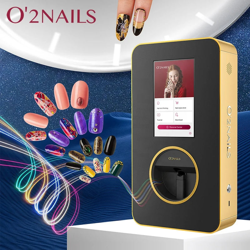 O'2NAILS Desktop-Nageldrucker X12.5, Wandbehang-Design, platzsparende Nailart-Druckmaschine für Nagelstudios