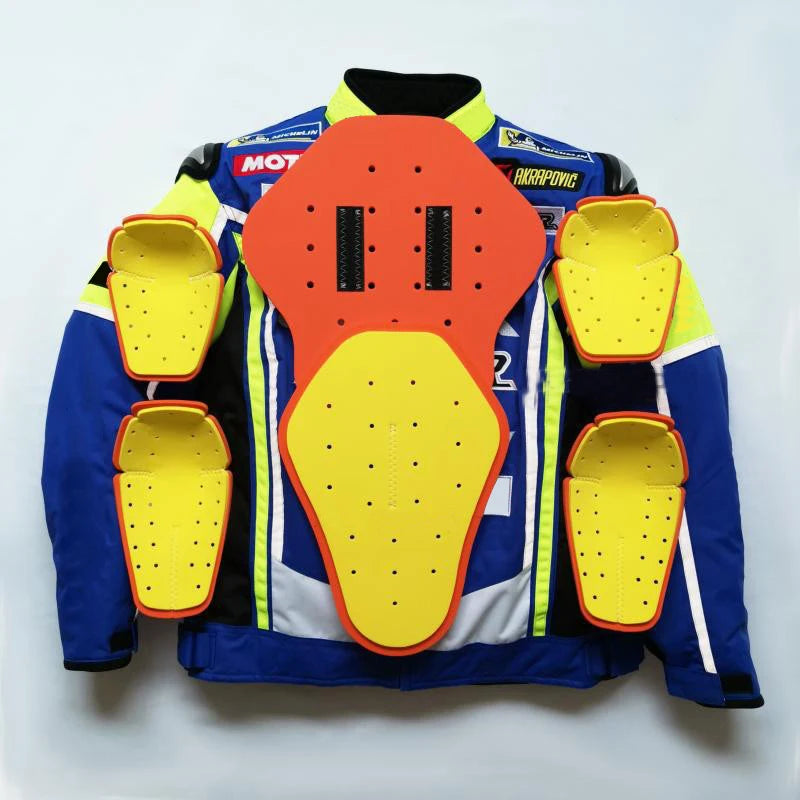 Jaket Tekstil Oxford untuk Sepeda Motor Suzuki Motocross MTB BMX Jaket Biru Pria Berkendara Sepeda dengan Pelindung