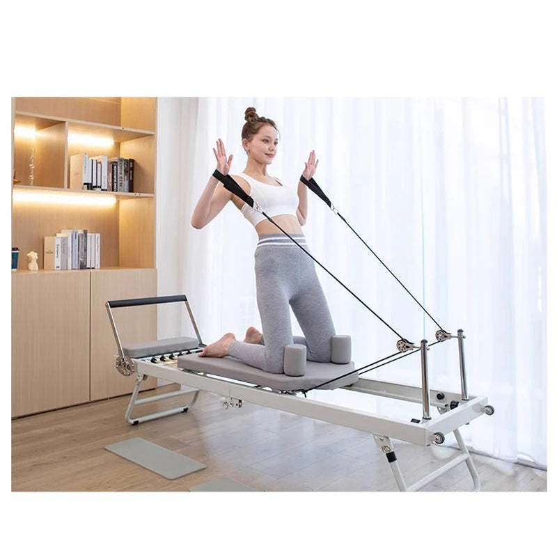 Pilate Core Bed Fitness Trainer Beige Solid Wood Iron Yoga Bed Spring traction yoga fitness bed