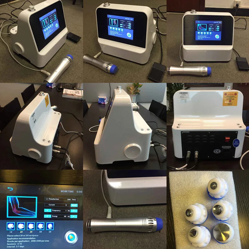 Peralatan Fisioterapi Portabel Mesin Terapi Gelombang Kejut Gelombang Kejut Elektromagnetik Pemijat Getar Rileks Tubuh Penghilang Rasa Sakit