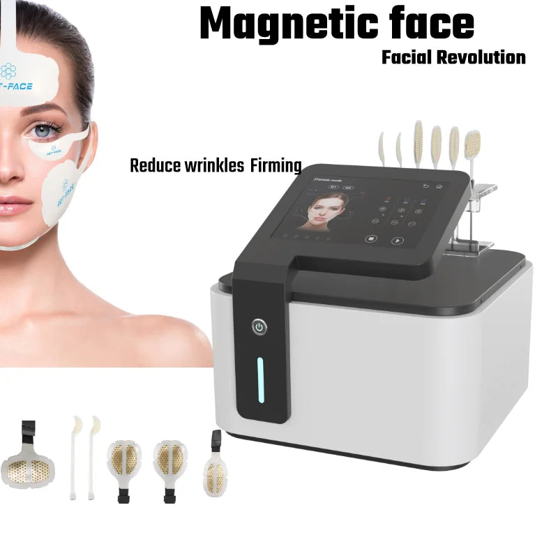 ماكينة شد الوجه الاحترافية 4 في 1 نبض EMS لشد الجلد rf ماكينة شد الوجه عضلات الوجه الكهرومغناطيسية المغناطيسية على شكل حرف V